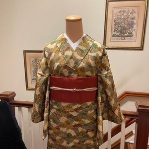 Silk Japanese traditional vintage pattern kimono